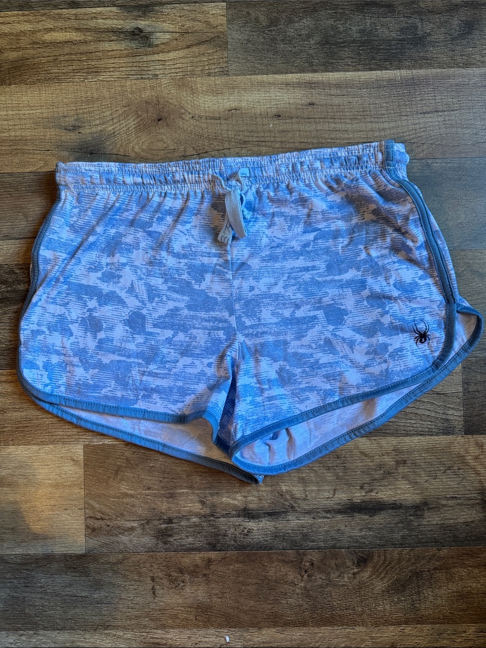 Spyder Light Blue Patterned Athletic Shorts